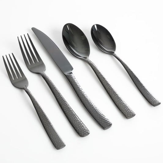 Set Cubiertos Gibson Elite Stonehenge 20pz Acero Inox Negro 79575.2