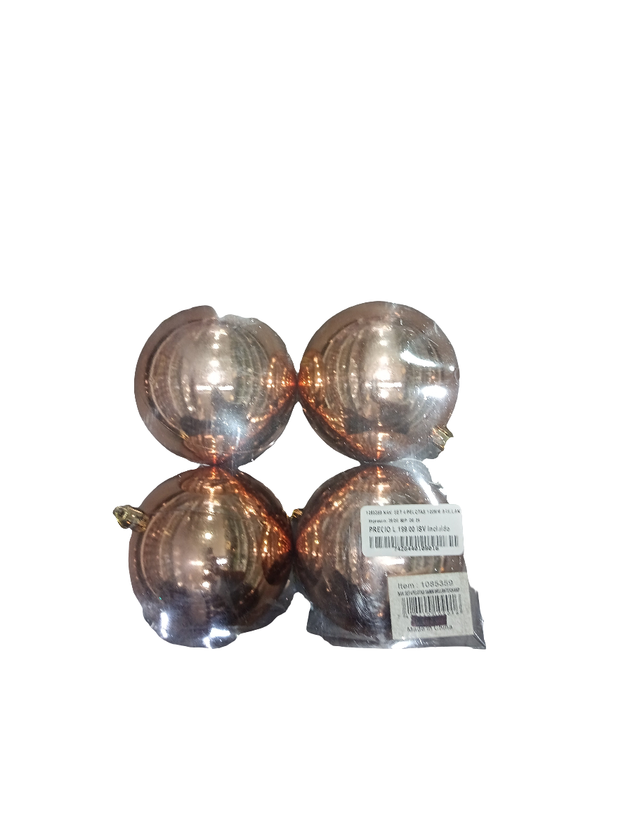 NAV. SET 4 PELOTAS 100MM BRILLANTE/CHAMP