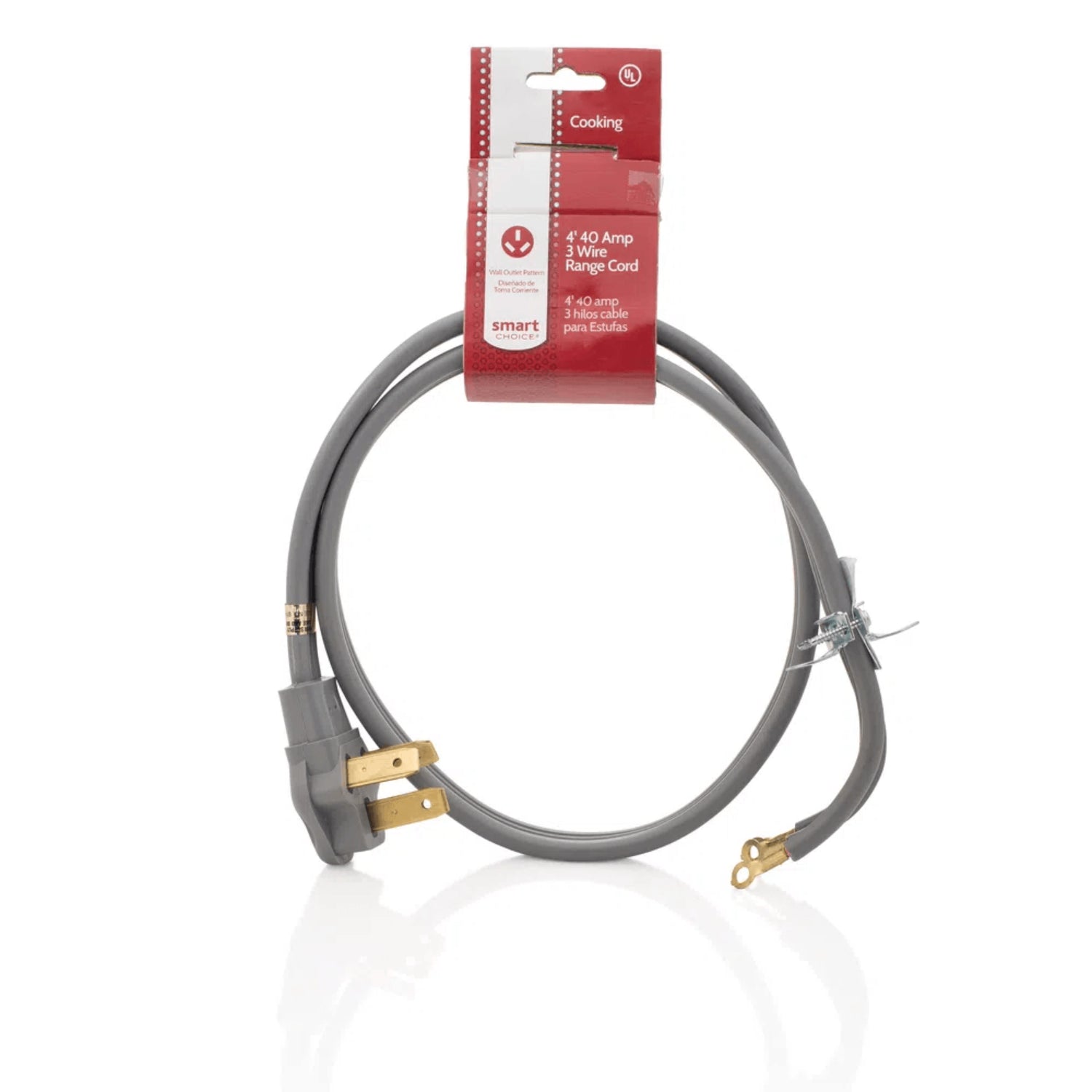 cable eléctrico gris frontal, empotrado con conector para cocina