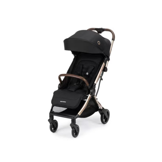 Coche MAXI COSI negro lateral, ideal para paseos y viajes con bebé