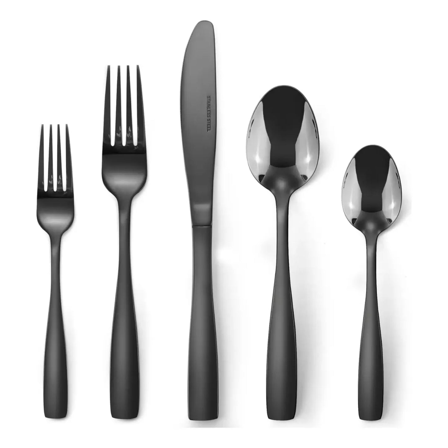 Juego de cubiertos negro GIBSON HOME, incluye cuchillo, tenedor y cuchara