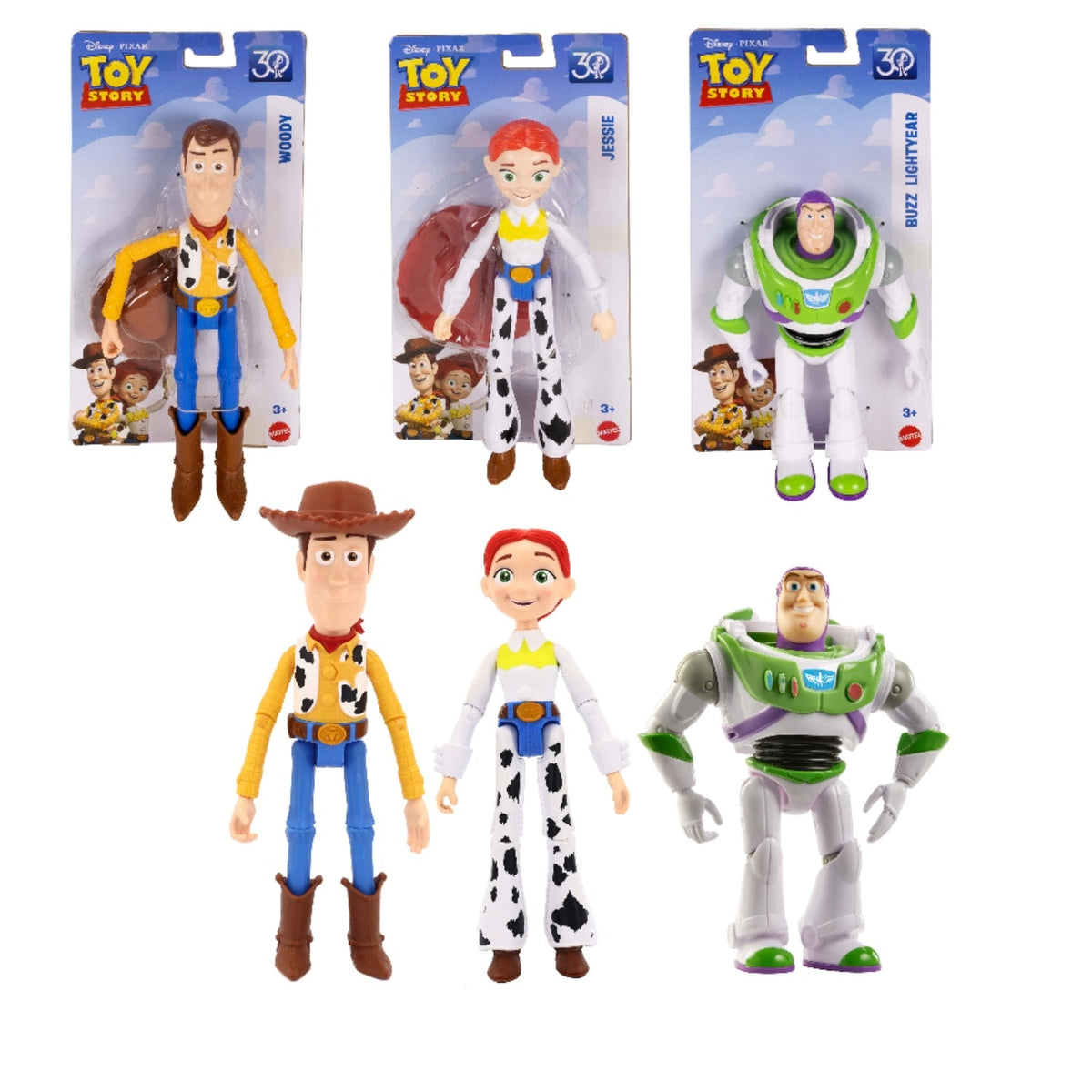 Figuras de acción Disney Pixar Toy Story, Woody, Jessie y Buzz Lightyear
