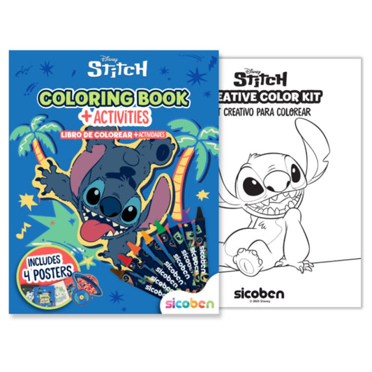 libro para colorear Disney Stitch con actividades y 4 posters