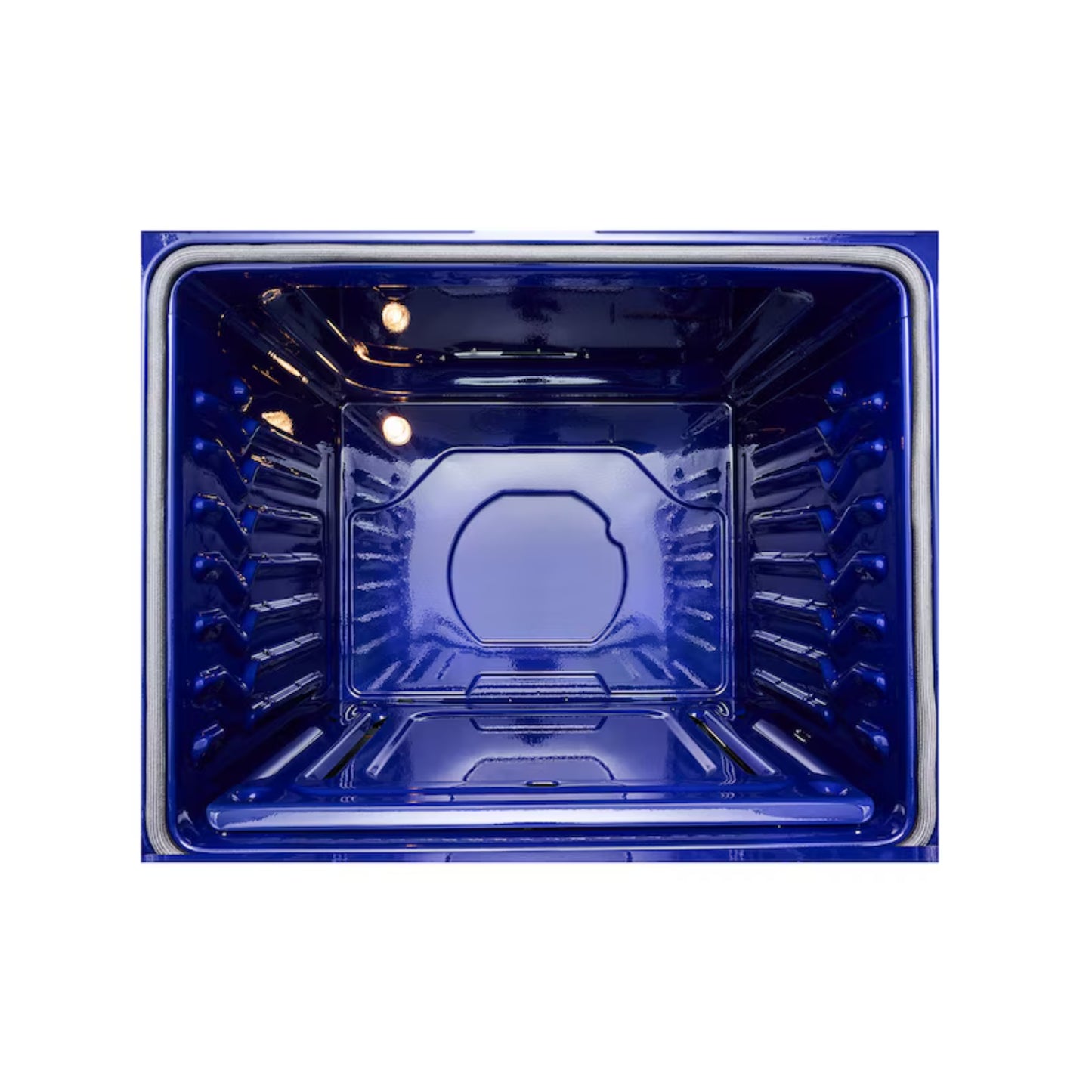 Interior de una estufa a gas 30 pulgadas de LG con acabados en color azul brillante.