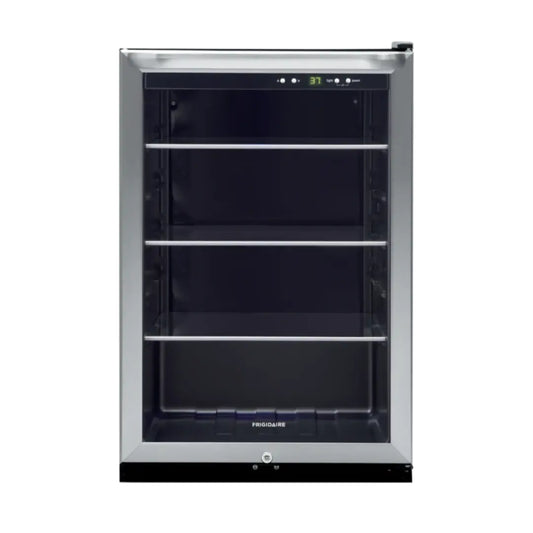 Enfriador Frigidaire frontal de acero inoxidable con estantes ajustables