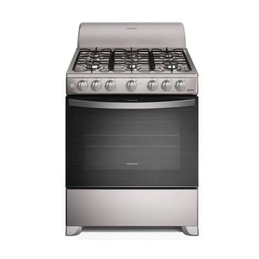 Estufa a gas Frigidaire 30 pulgadas con cinco quemadores y acabado en acero inoxidable
