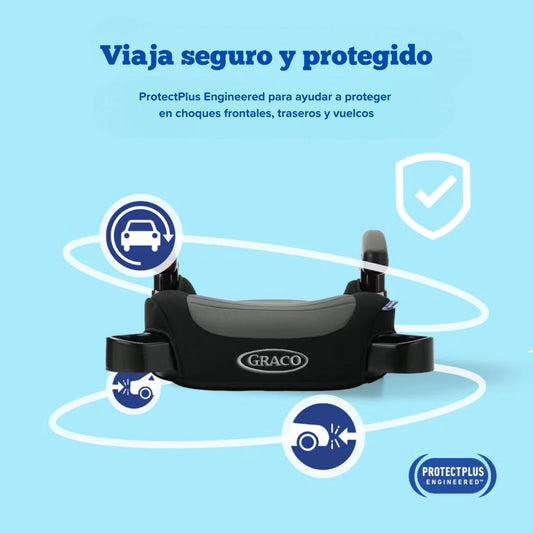Silla de coche GRACO modelo ProtectPlus, vista frontal, segura y protegida