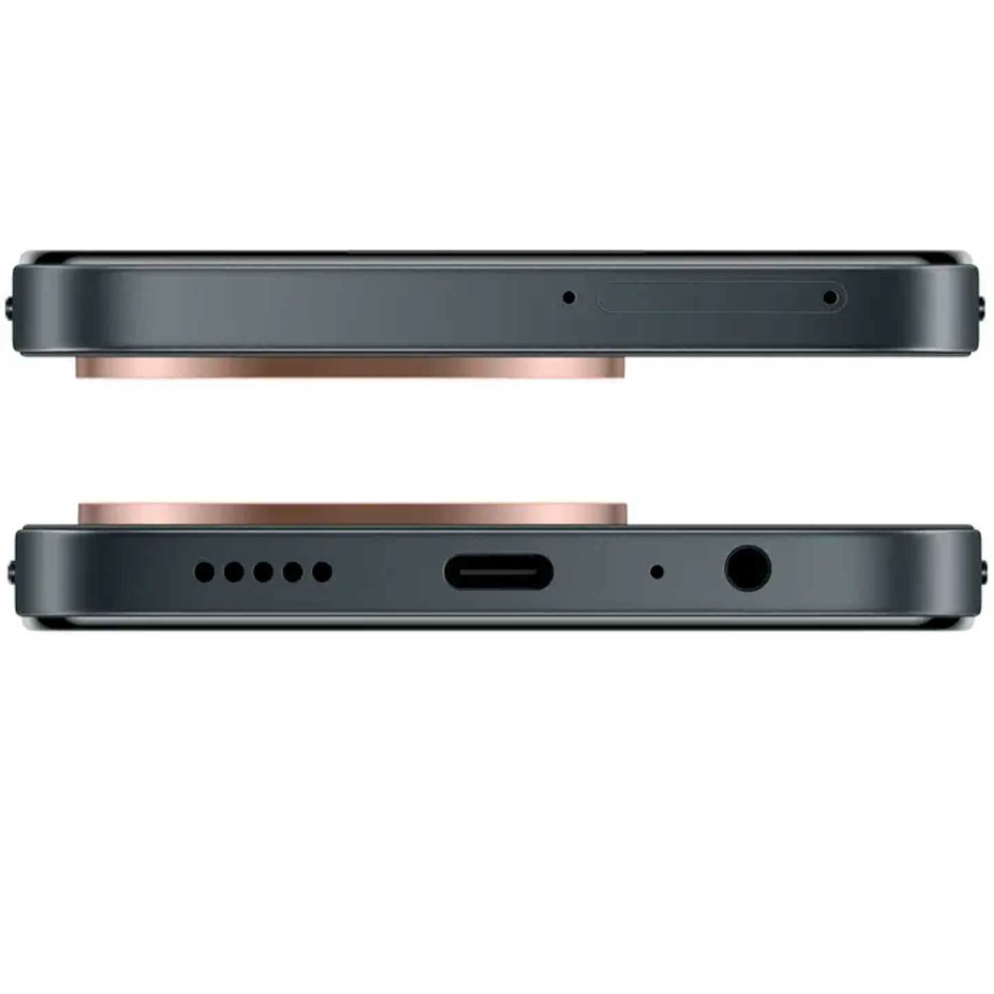 smartphone honor negro lateral, vista superior e inferior