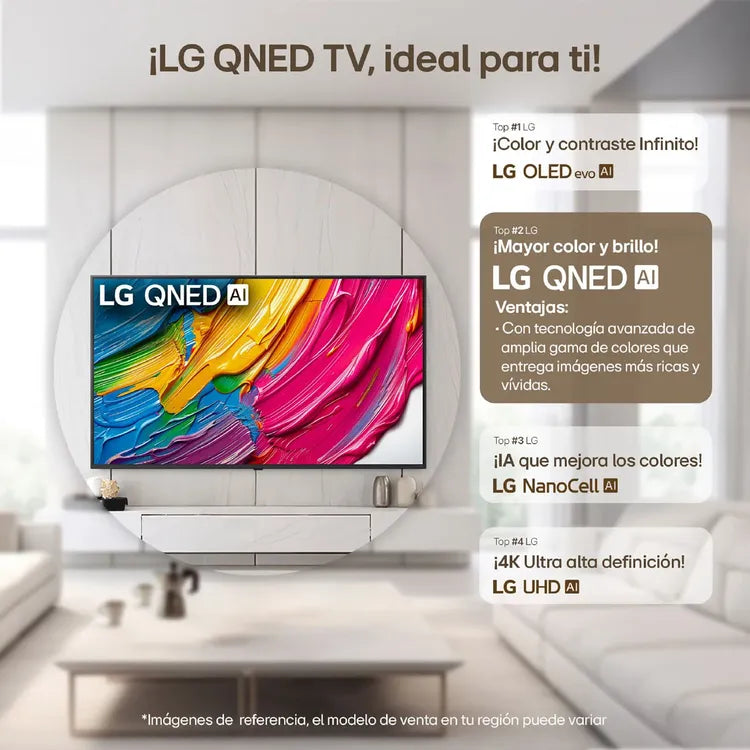Televisor LG QNED 55 pulgadas 4K ideal para entretenimiento en casa, Smart TV LG 55 pulgadas 4K Honduras