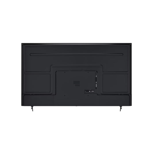 Parte trasera del televisor LG 86 pulgadas 4K con conectores y soporte en color negro
