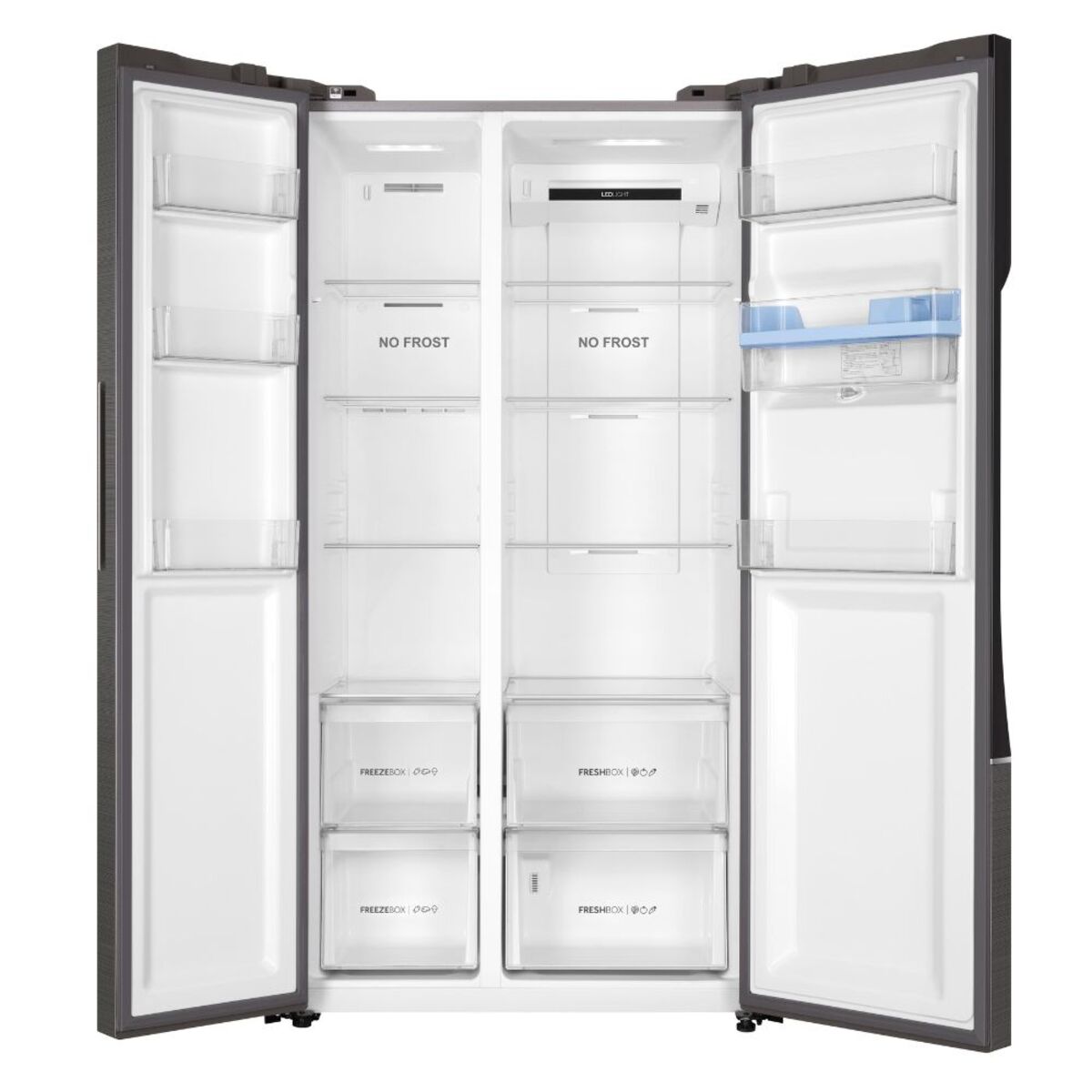 Refrigerador side by side MABE 524 litros con diseño sin escarcha y amplio espacio interior