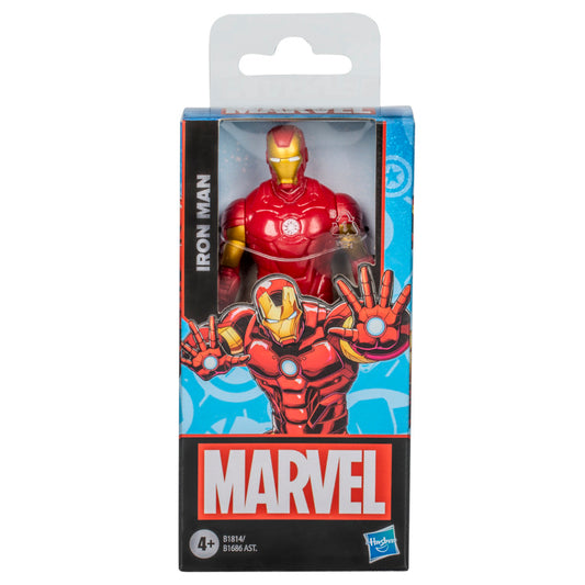 Figura Marvel Iron Man roja en su empaque frontal, colección de figuras de acción