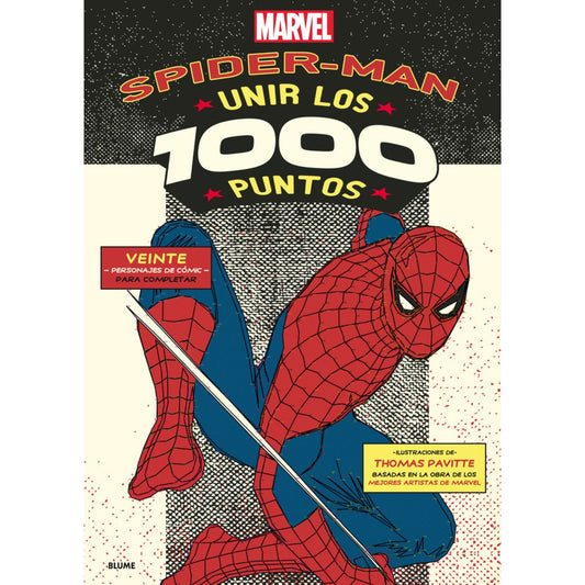 Libro de unir los 1000 puntos de Spider-Man, portada con ilustración del héroe en acción