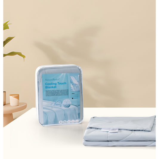Ropa de cama fresca para verano con manta refrescante y suave color azul claro