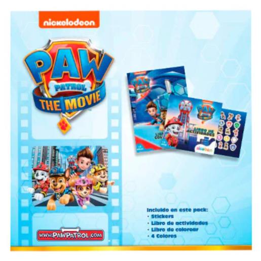 Kit de actividades de PAW Patrol con stickers, libro de colores y cuatro colores