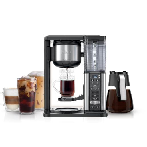 Cafetera Ninja 10 tazas con diseño moderno y funcionalidad para preparar café caliente y frío