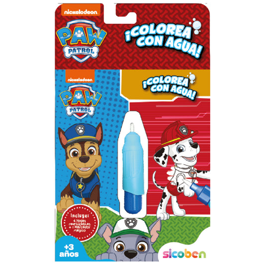 Juego para colorear Paw Patrol con agua, incluye lápiz y personajes divertidos