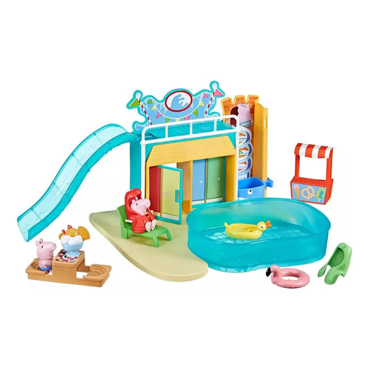 Parque acuático de HASBRO con tobogán y figuras de cerditos, divertido para niños