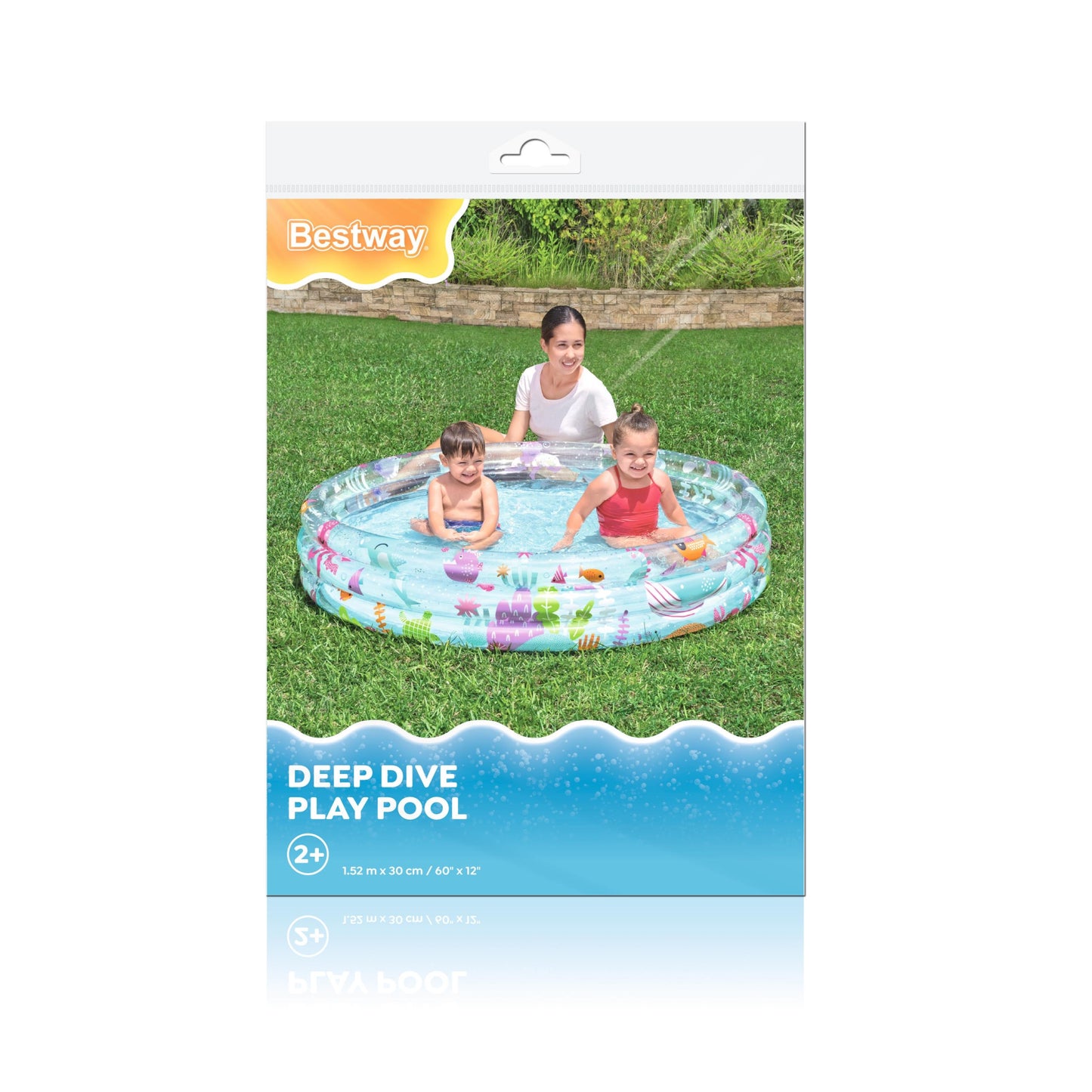 piscina hinchable infantil Bestway, vista frontal con niños jugando
