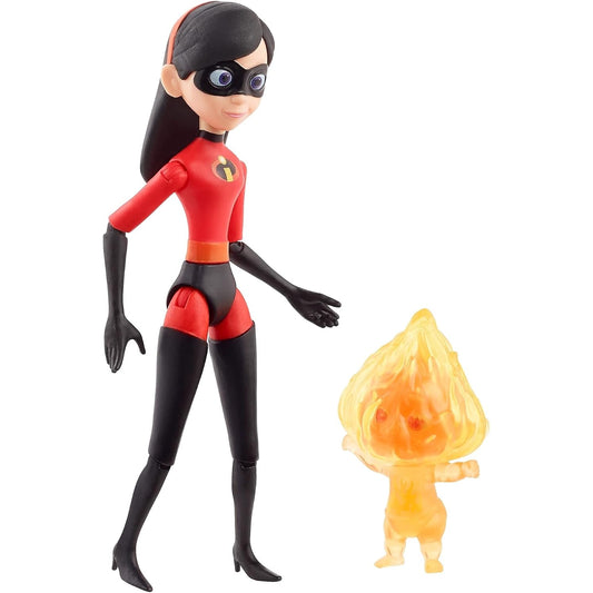 Muñeca Elastigirl de los Increíbles, figura roja con fuego brillante