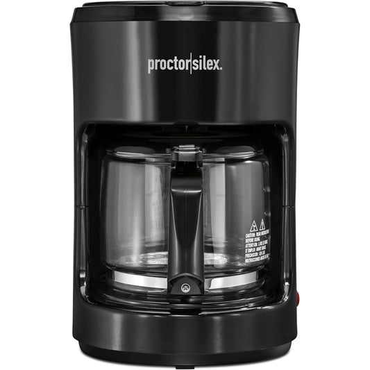 Cafetera 10 tazas negra HAMILTON BEACH con diseño moderno y jarra de vidrio resistente.