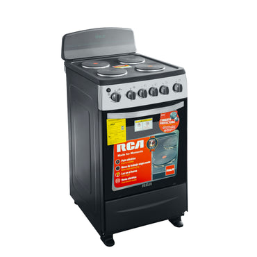 RCA estufa eléctrica 20 pulgadas de 4 quemadores con horno compacto y panel de controles frontales