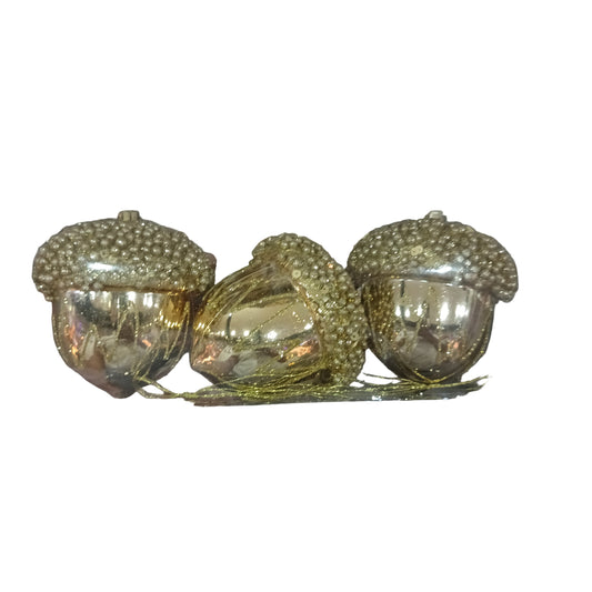 NAV. SET 3 COLGANTE DORADO BELLOTAS