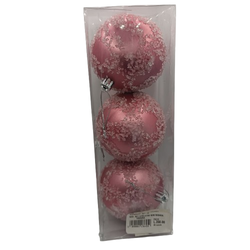 NAV. SET 3 PELOTAS 8CM ROSADA