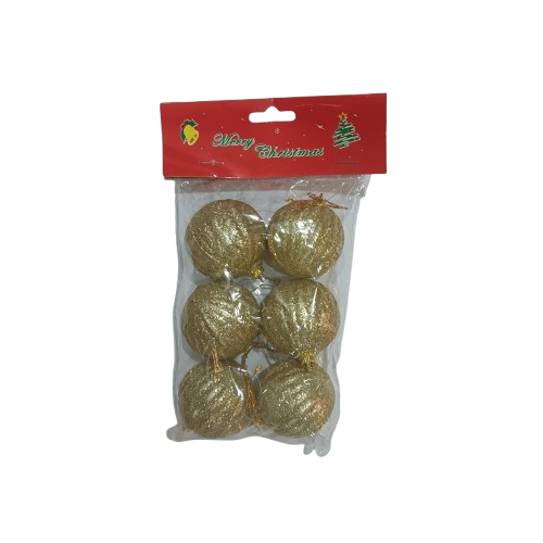 NAV. SET 6 PELOTAS 5CM DORADO