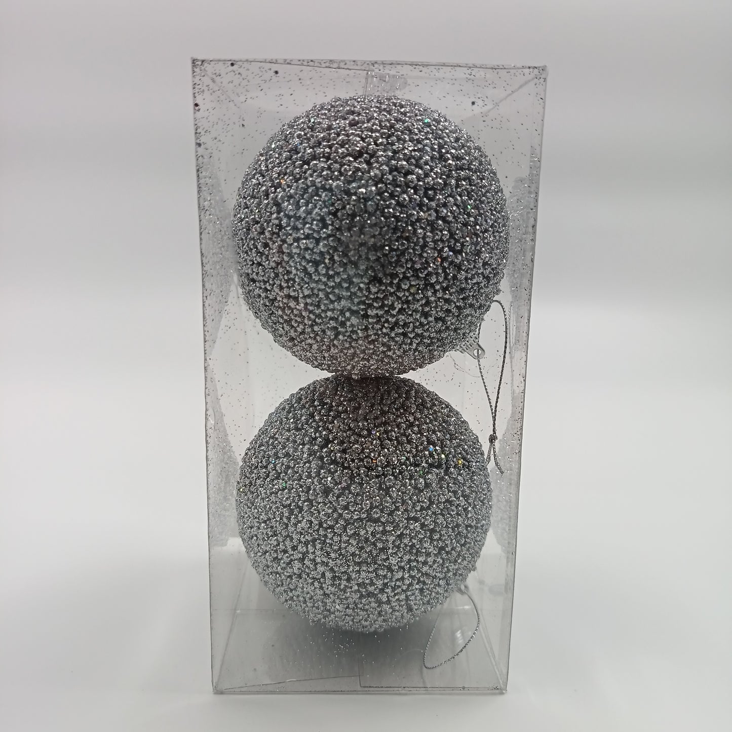 NAV. PELOTA SET2 10CM PLATA GRAVA BRILLO