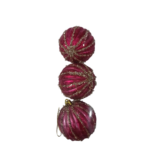 NAV. SET 3 PELOTAS 8CM ROJO C/PLAT