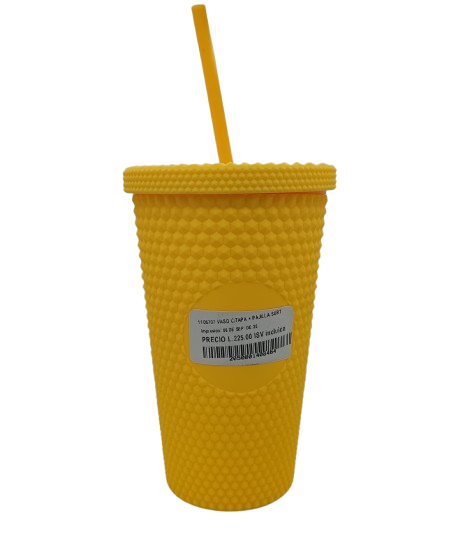 VASO C/TAPA + PAJILLA SURT.