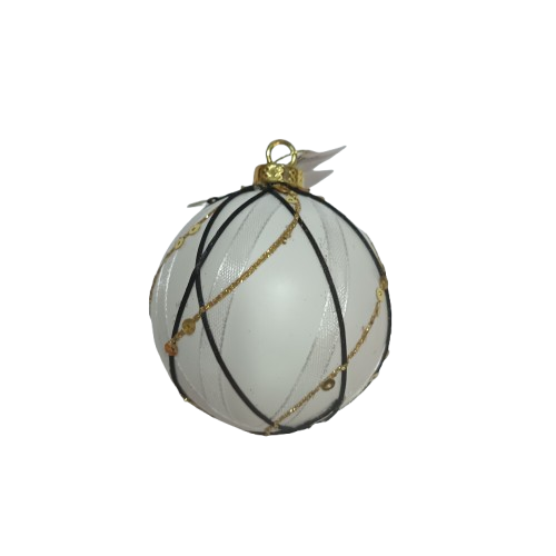NAV. COLGANTE PELOTA BLANCA CON DORADO