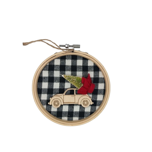 NAV. ORNAMENTO COLGANTE CARRO BLANCO/NEG