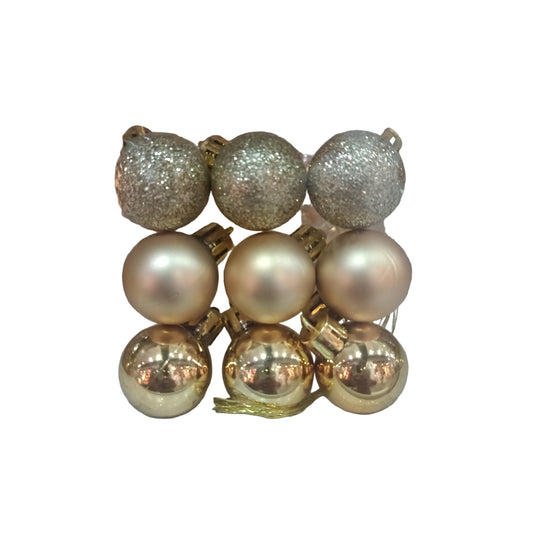 NAV. SET OF 9 PCS 3 CM GOLD BALLS