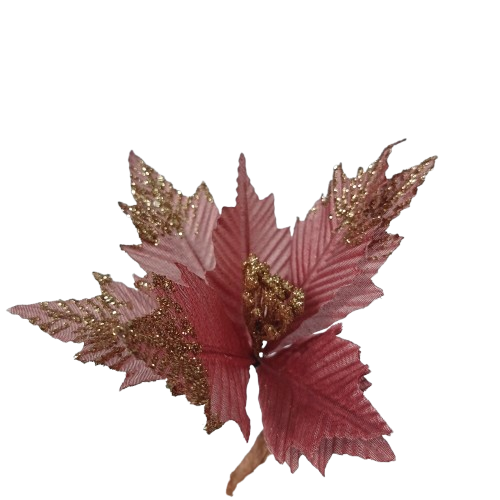 NAV. FLOR 22CM ROSADO C/DORADO