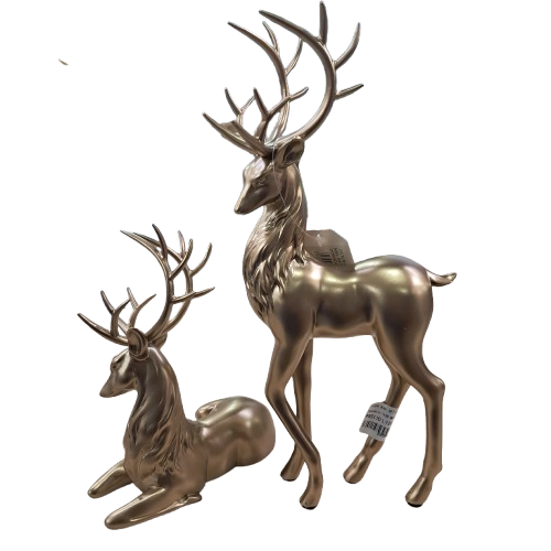 NAV. SET 2 GOLDEN REINDEER 20/30CM