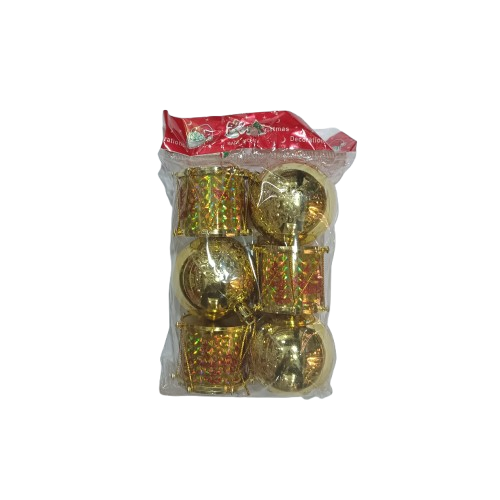 NAV. SET 6 PELOTAS 6CM C/TAMOR DORADO
