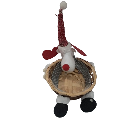 Adorno de reno con cesta