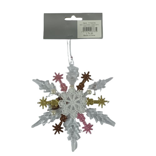 NAV. COLGANTE 15CM COPO CRIS. ROSA/DOR.