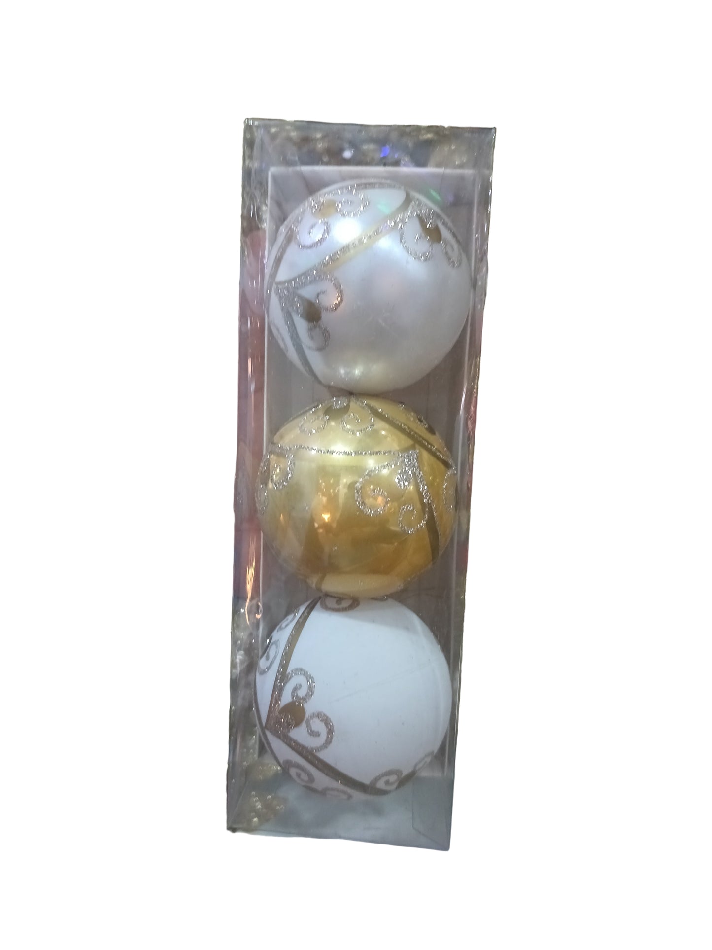 NAV. SET 3 PELOTAS TRANSPARENTE DORADO