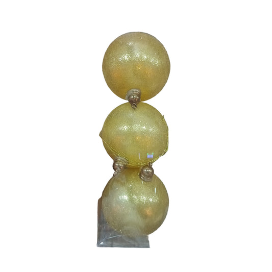 NAV. SET 3 PELOTAS 8CM DORADO