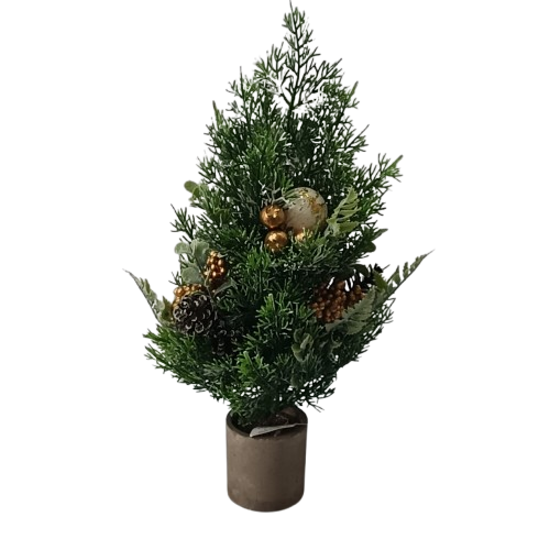 NAV. ARBOL DE MESA C/DECOR DORADA 39CM