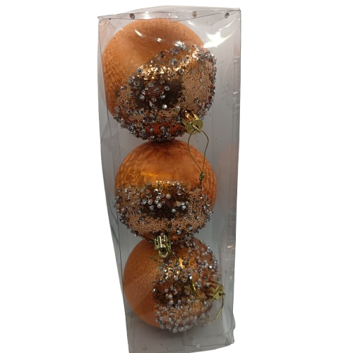 NAV. SET 3 PELOTAS 8CM CHAMPAGNE