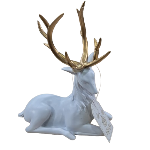 NAV. SET OF 2 WHITE REINDEER 20/30CM