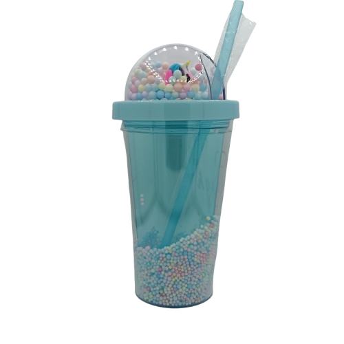 VASO C/TAPA + PAJILLA SURT.