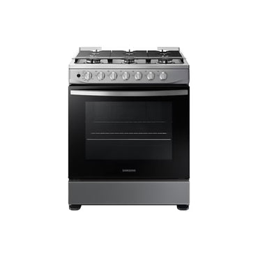 Estufa a gas 6 quemadores Samsung de acero inoxidable con horno espacioso y perillas frontales