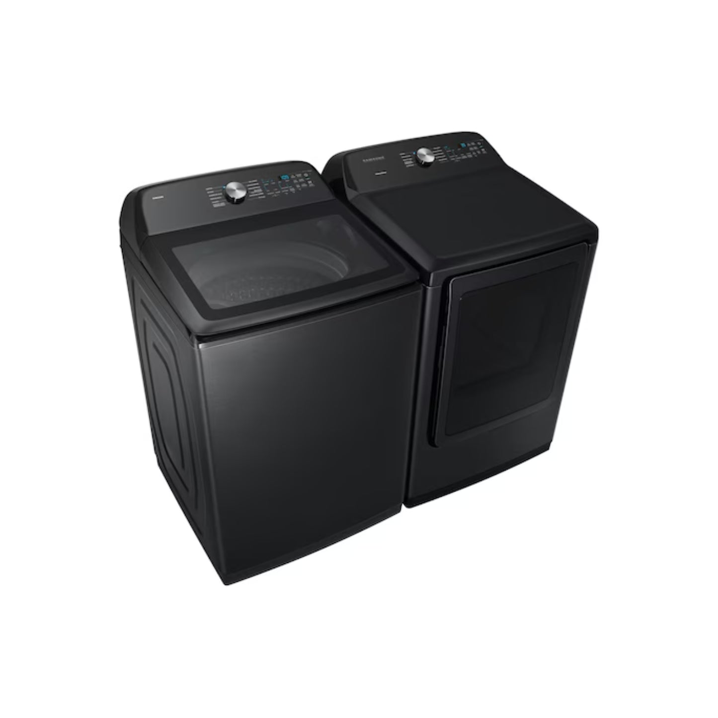 Lavadora digital inverter 26kg Samsung en color negro con panel de control intuitivo