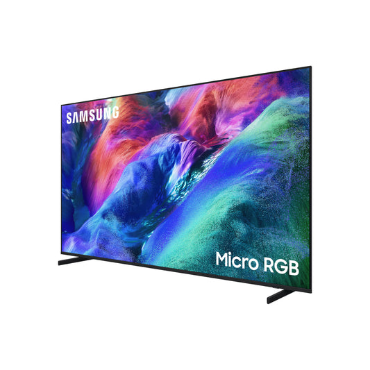 Smart TV Samsung Micro RGB, vista frontal con colores vibrantes y diseño moderno