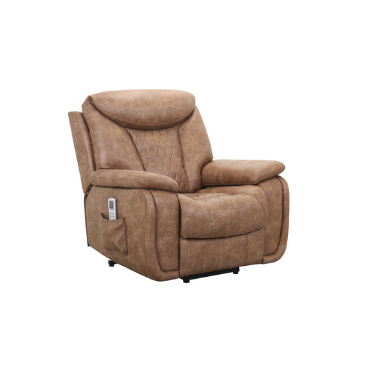 Sillón reclinable eléctrico con masaje en color marrón, ideal para mayor comodidad y relajación